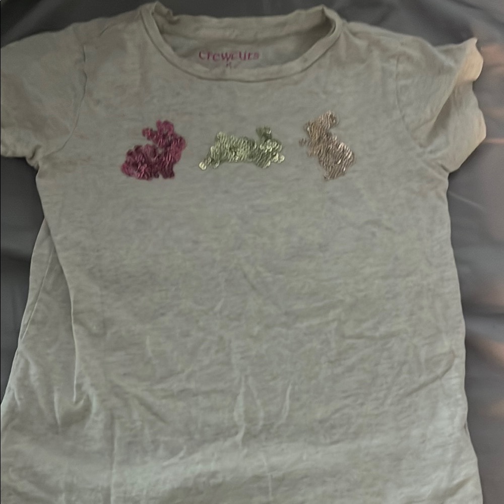 Crewcuts Kids Bunny Sequin T-Shirt - Cream